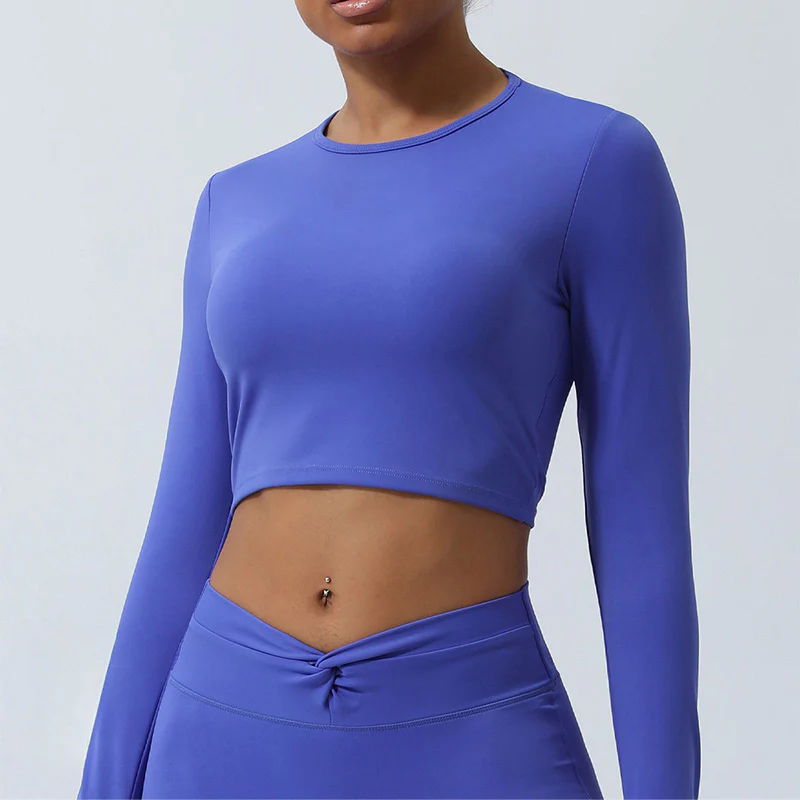 Buddha Stones Donna Allenamento Manica Lunga Crisscross Backless Top Tee Leggings Sport Fitness Yoga Outfit - Image 5