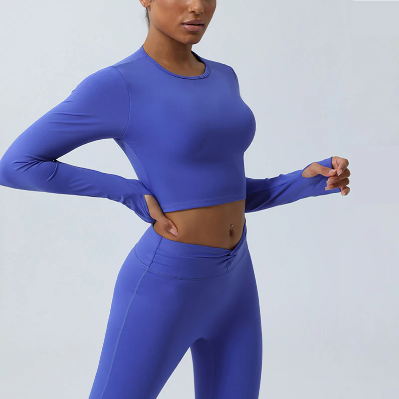 Buddha Stones Donna Allenamento Manica Lunga Crisscross Backless Top Tee Leggings Sport Fitness Yoga Outfit - Image 9