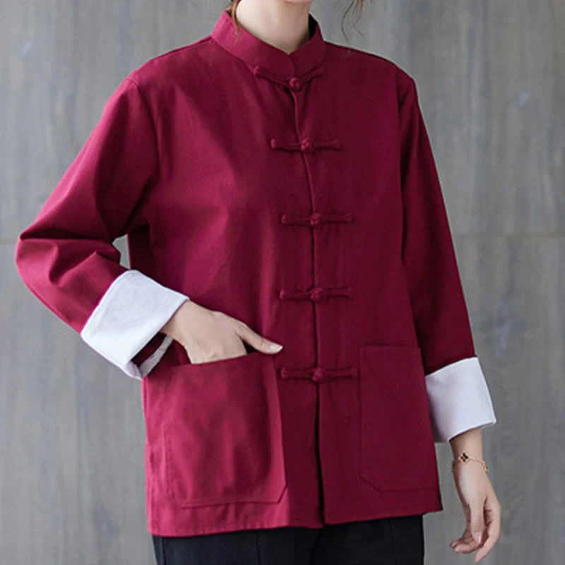Buddha Stones Donna Camicia Manica Lunga con Bottoni a Rana Pantaloni Meditazione Cotone Lino Abbigliamento - Image 9