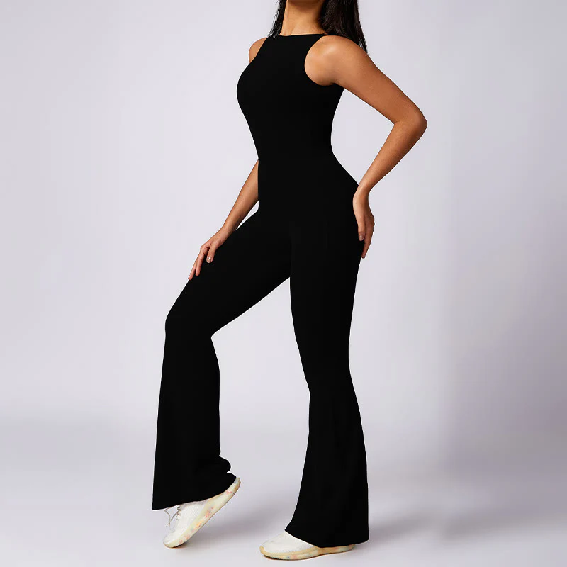 Buddha Stones Donna Casual Senza Maniche Tuta Pantaloni Svasati Sport Fitness Yoga Bodysuit - Image 10
