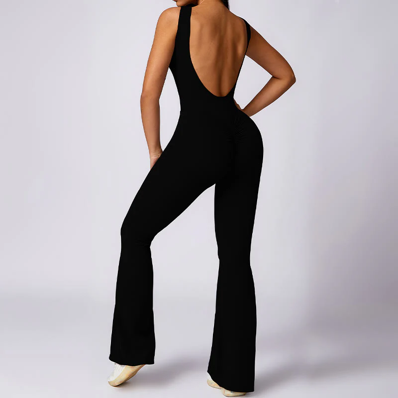 Buddha Stones Donna Casual Senza Maniche Tuta Pantaloni Svasati Sport Fitness Yoga Bodysuit - Image 11