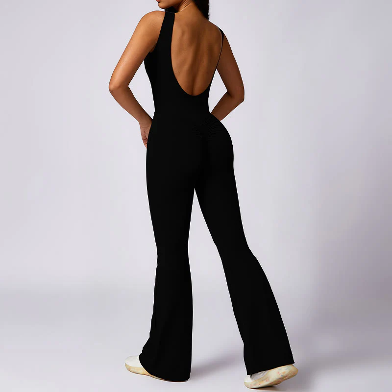 Buddha Stones Donna Casual Senza Maniche Tuta Pantaloni Svasati Sport Fitness Yoga Bodysuit - Image 12