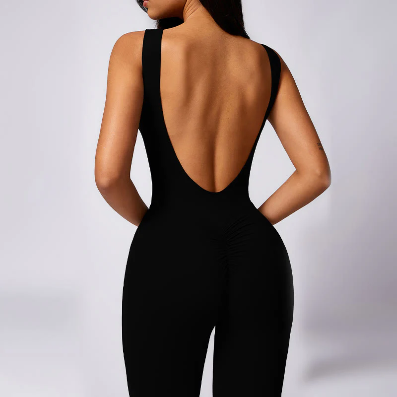 Buddha Stones Donna Casual Senza Maniche Tuta Pantaloni Svasati Sport Fitness Yoga Bodysuit - Image 14