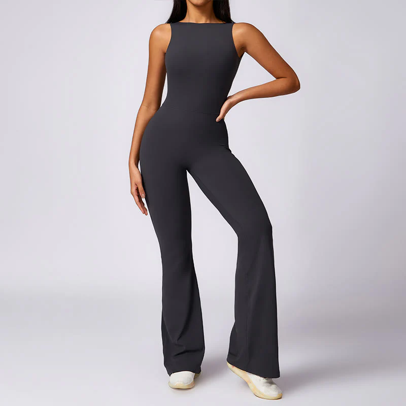 Buddha Stones Donna Casual Senza Maniche Tuta Pantaloni Svasati Sport Fitness Yoga Bodysuit - Image 15