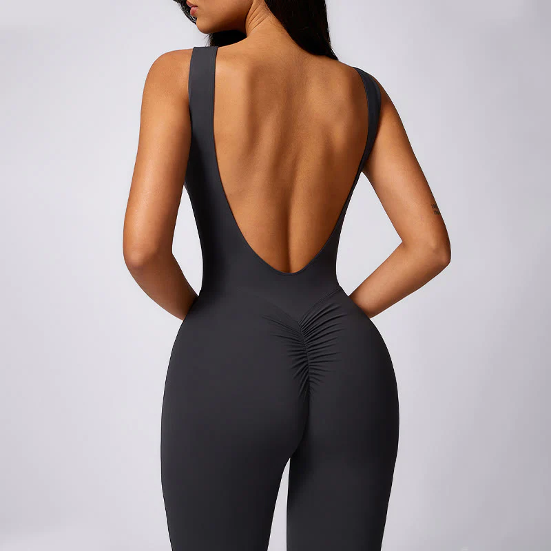 Buddha Stones Donna Casual Senza Maniche Tuta Pantaloni Svasati Sport Fitness Yoga Bodysuit - Image 19
