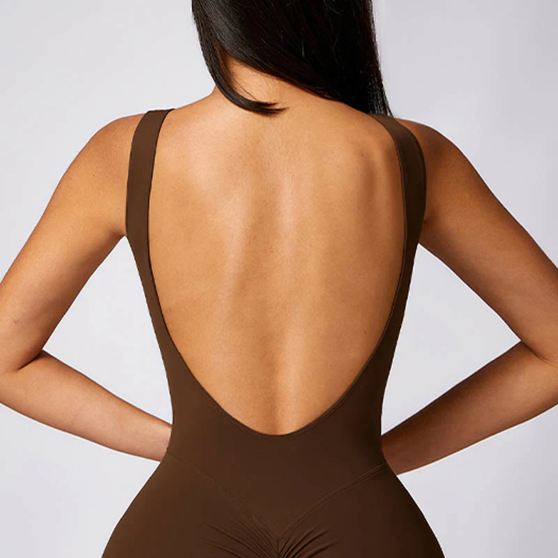 Buddha Stones Donna Casual Senza Maniche Tuta Pantaloni Svasati Sport Fitness Yoga Bodysuit - Image 26