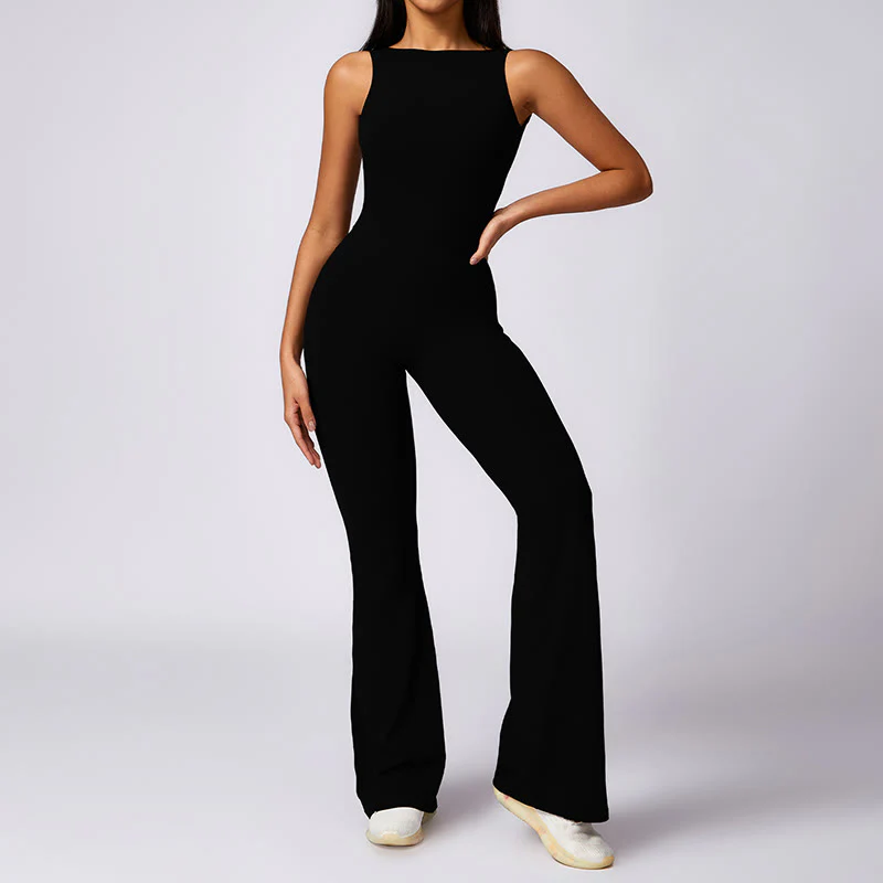 Buddha Stones Donna Casual Senza Maniche Tuta Pantaloni Svasati Sport Fitness Yoga Bodysuit - Image 9