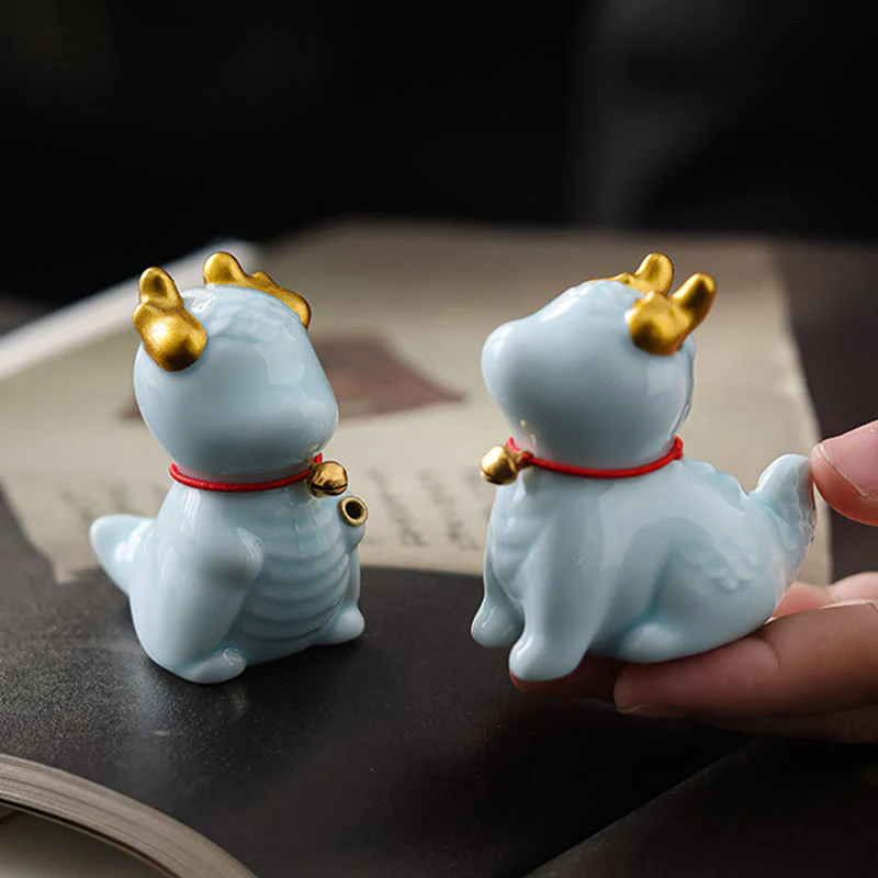 Buddha Stones Dragon Bell Guarigione Bruciatore di incenso in ceramica Decorazione da scrivania - Image 17