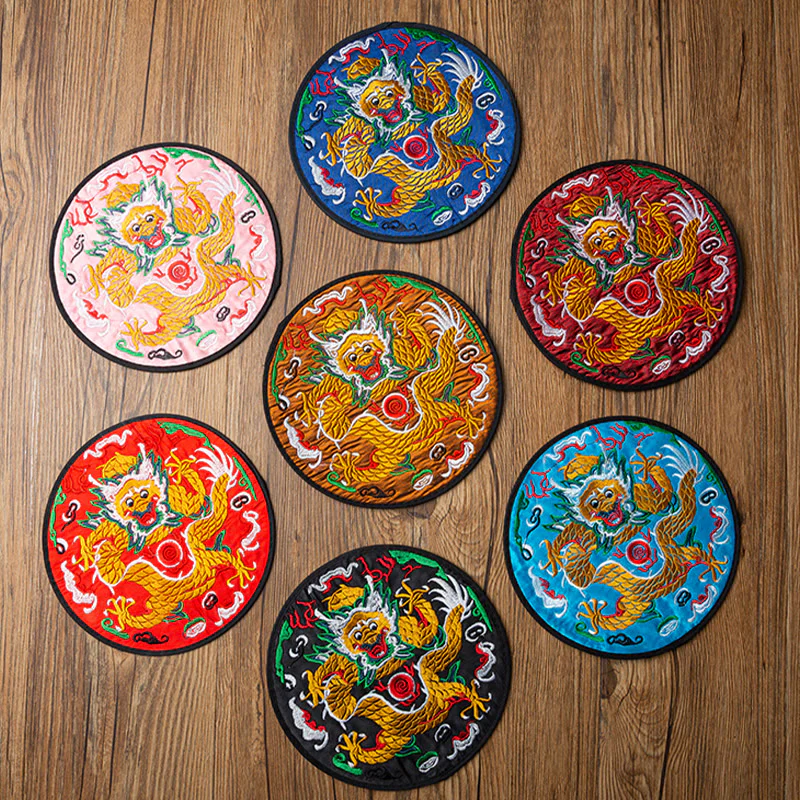 Buddha Stones Dragon Ricamo Sottobicchiere Tazza Sottobicchiere Tazza da Tè Kung Fu Tappetino da Tè - Image 21