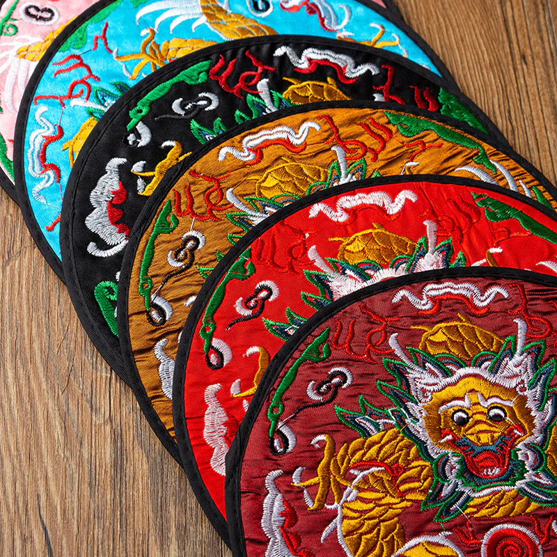 Buddha Stones Dragon Ricamo Sottobicchiere Tazza Sottobicchiere Tazza da Tè Kung Fu Tappetino da Tè - Image 3