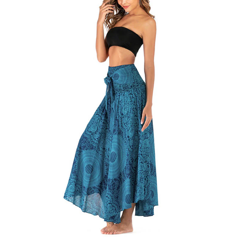 Buddha Stones Due stili indossano Boho Compass Rose Flower Skirt Dress - Image 17