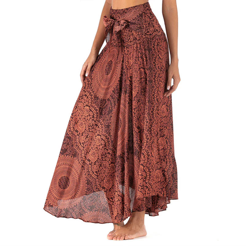 Buddha Stones Due stili indossano Boho Compass Rose Flower Skirt Dress - Image 32