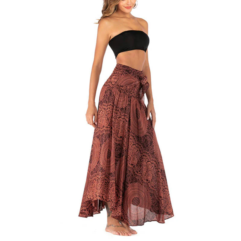 Buddha Stones Due stili indossano Boho Compass Rose Flower Skirt Dress - Image 37