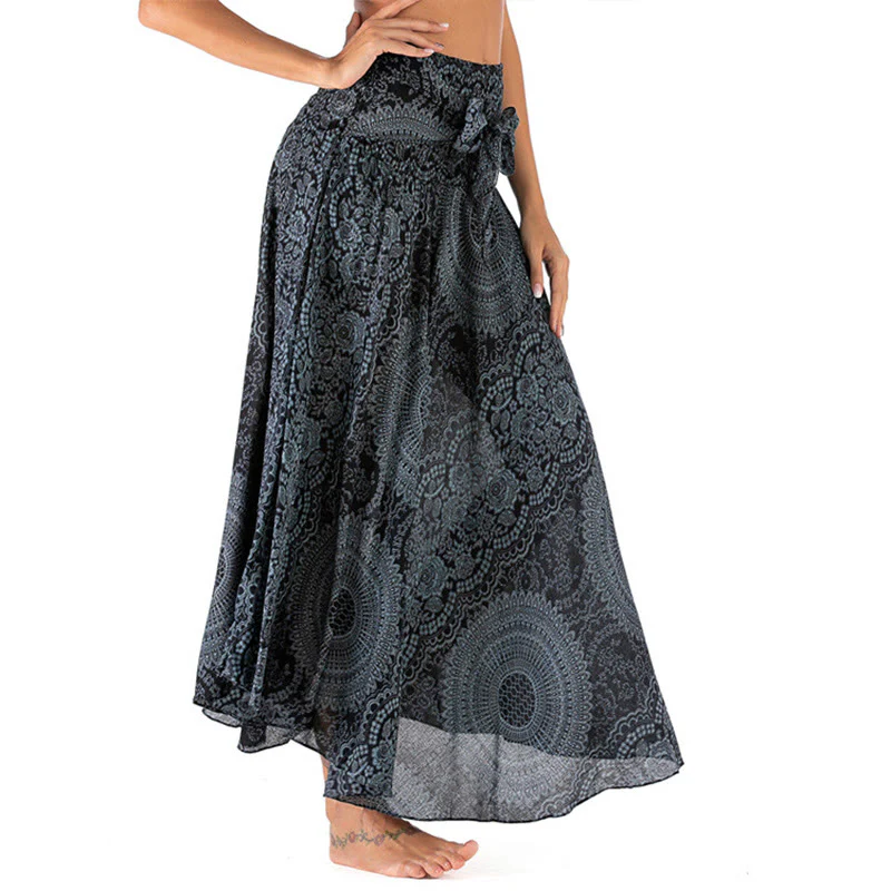 Buddha Stones Due stili indossano Boho Compass Rose Flower Skirt Dress - Image 41