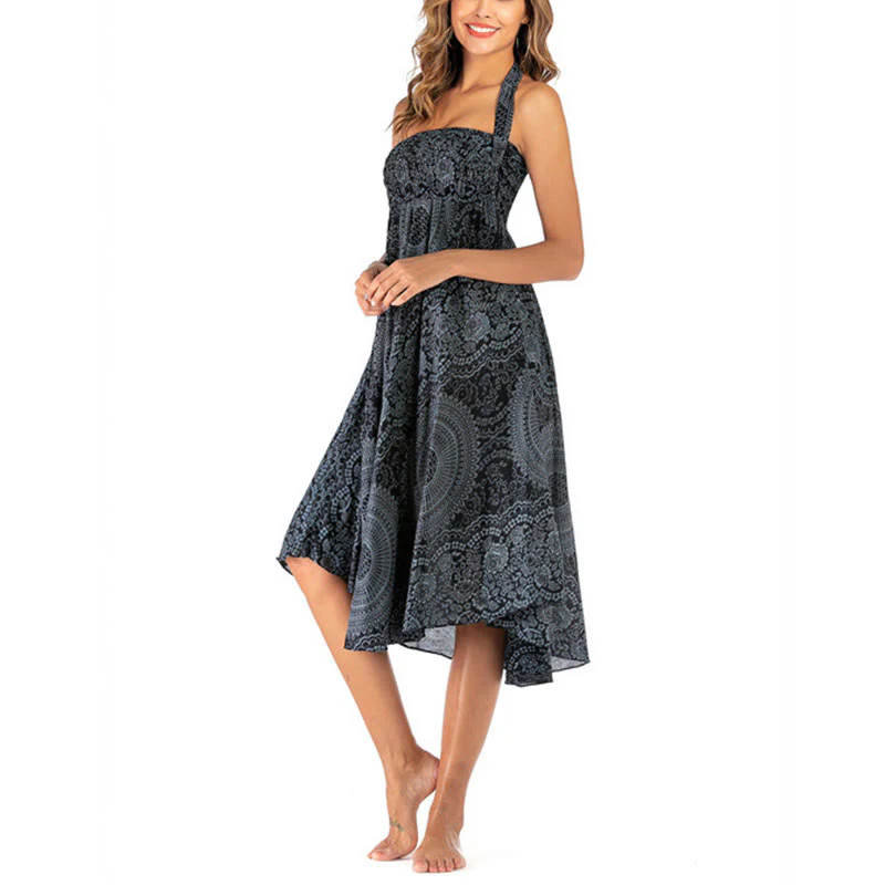 Buddha Stones Due stili indossano Boho Compass Rose Flower Skirt Dress - Image 48