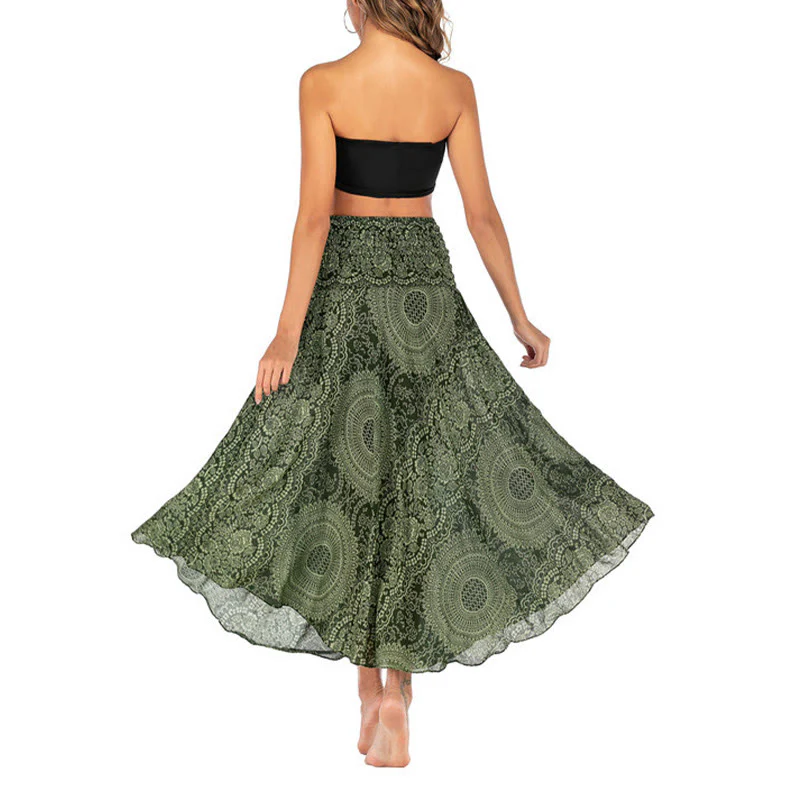 Buddha Stones Due stili indossano Boho Compass Rose Flower Skirt Dress - Image 7