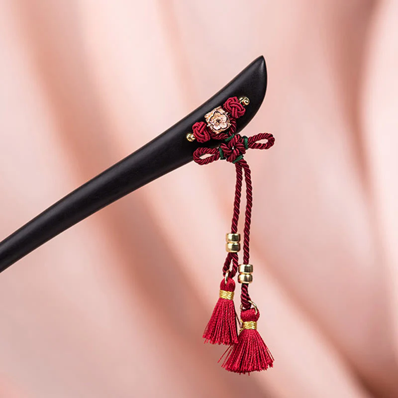 Buddha Stones Ebano Rosso String Nodo Cinese Nappa Protezione Forcina - Image 12