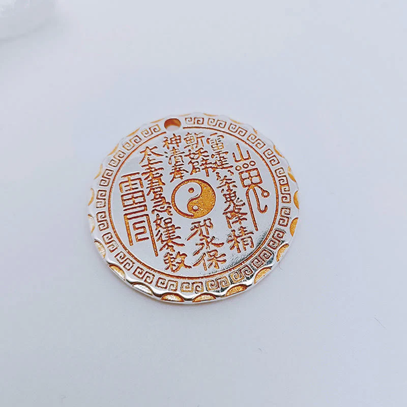 Buddha Stones Fantasmi di montagna Spendere soldi Yin Yang Bagua Design Collana pendente in rame Armonia - Image 13