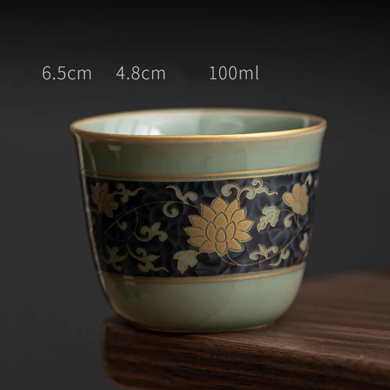 Buddha Stones Farfalla Fiore Loto Koi Pesce Prugna Fiore Tazza da Tè in Ceramica Kung Fu Tazza da Tè 100ml - Image 3