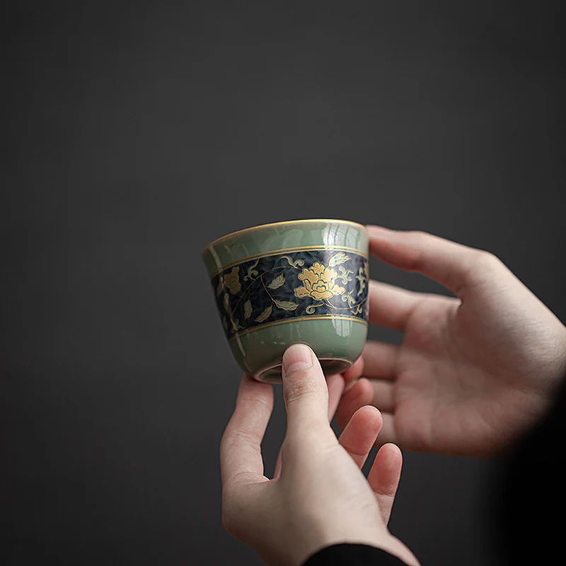 Buddha Stones Farfalla Fiore Loto Koi Pesce Prugna Fiore Tazza da Tè in Ceramica Kung Fu Tazza da Tè 100ml - Image 4