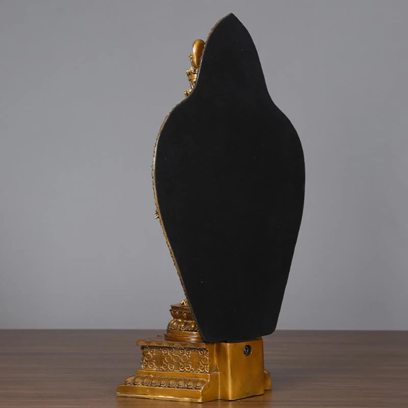 Buddha Stones Fatte a Mano Avalokitesvara Kwan Yin Ricchezza Statua in Ottone e Rame Decorazione - Image 5