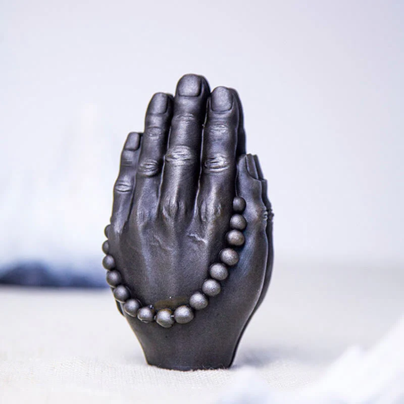 Buddha Stones fatte a mano Buddha mano Namaste polvere di ferro ruggine statua in resina decorazione - Image 19