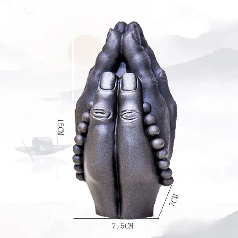Buddha Stones fatte a mano Buddha mano Namaste polvere di ferro ruggine statua in resina decorazione - Image 26