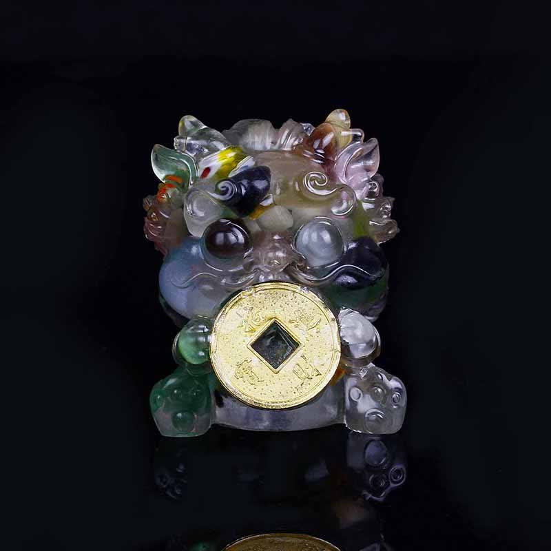 Buddha Stones fatte a mano carine PiXiu moneta d'oro cristallo Fengshui energia ricchezza fortuna decorazione della casa - Image 23