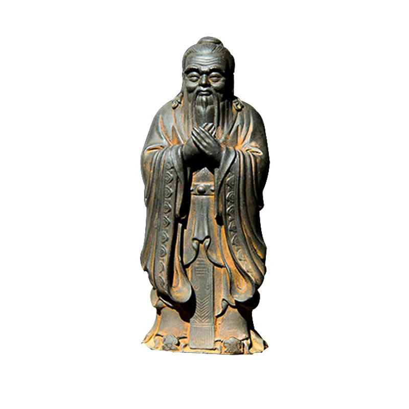 Buddha Stones fatte a mano Confucio polvere di ferro ruggine statua in resina decorazione della casa - Image 14