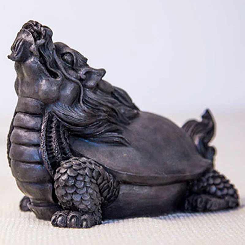 Buddha Stones fatte a mano Drago tartaruga Polvere di ferro Ruggine Statua in resina Decorazione per la casa - Image 19