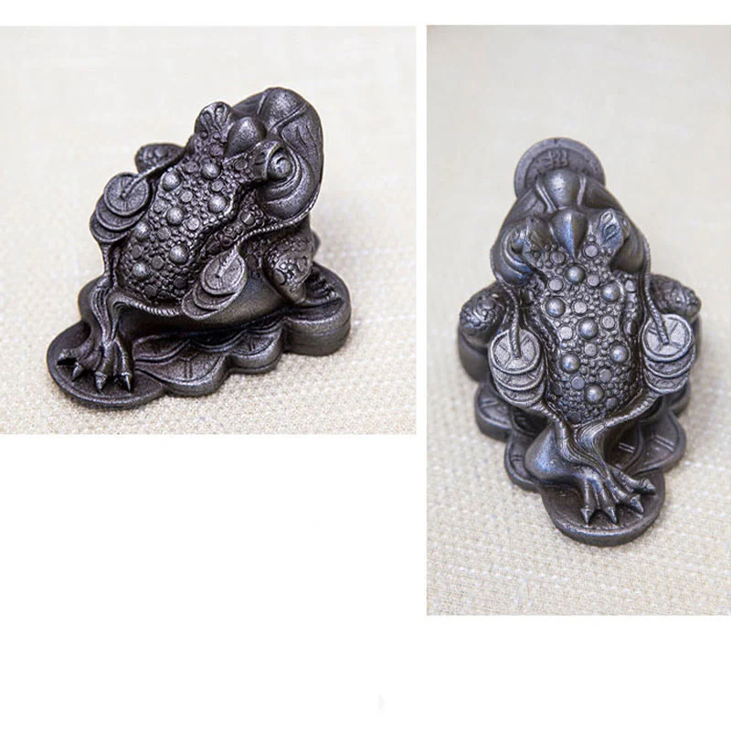 Buddha Stones fatte a mano Feng Shui Rana Rospo Monete di rame Polvere di ferro Ruggine Statua in resina Decorazione per la casa - Image 29
