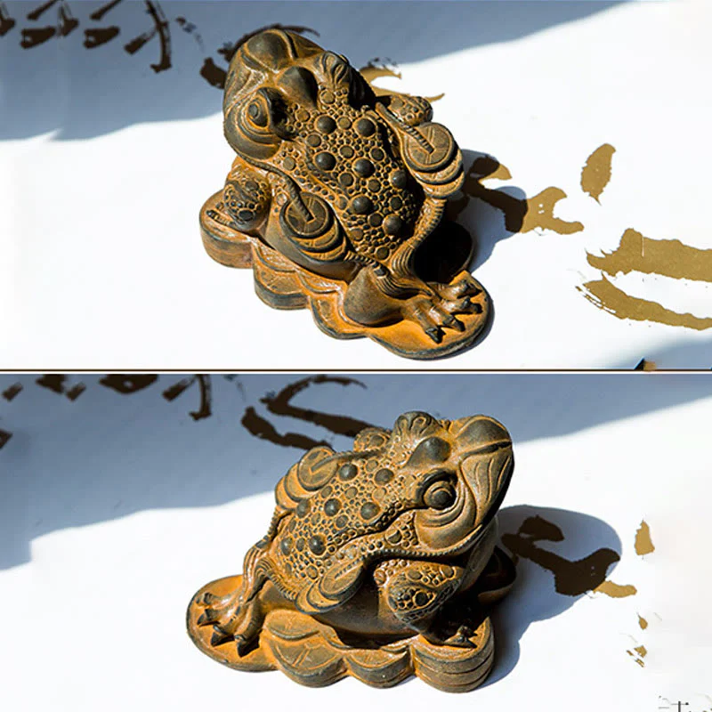 Buddha Stones fatte a mano Feng Shui Rana Rospo Monete di rame Polvere di ferro Ruggine Statua in resina Decorazione per la casa - Image 9