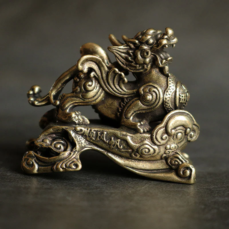 Buddha Stones fatte a mano FengShui PiXiu Rame Ricchezza Fortuna Decorazione - Image 2