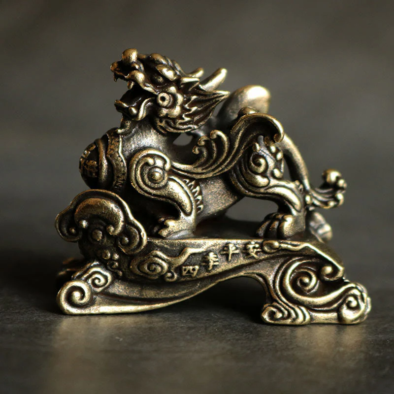 Buddha Stones fatte a mano FengShui PiXiu Rame Ricchezza Fortuna Decorazione - Image 3