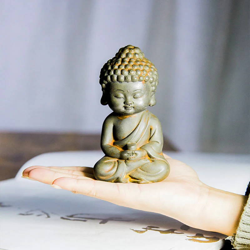 Buddha Stones Fatte a mano Ksitigarbha Kwan Yin Guanyin Avalokitesvara Tathagata Polvere di ferro Ruggine Statua in resina colata Decorazione della casa - Image 14