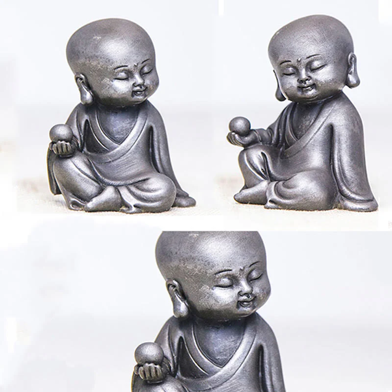 Buddha Stones Fatte a mano Ksitigarbha Kwan Yin Guanyin Avalokitesvara Tathagata Polvere di ferro Ruggine Statua in resina colata Decorazione della casa - Image 24