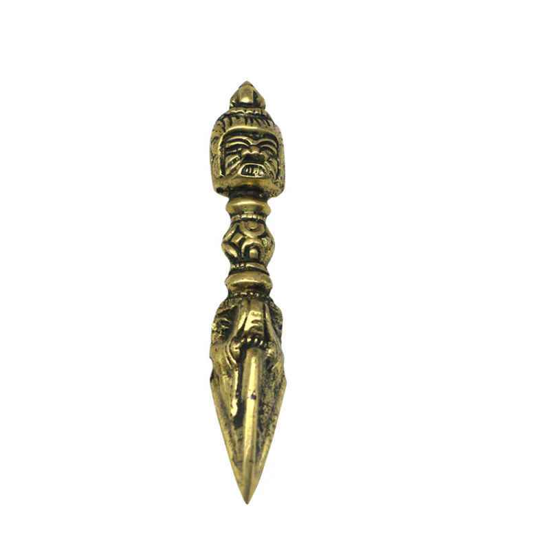Buddha Stones fatte a mano Nepal Piccolo Vajra Dorje Inciso Illuminazione Decorazione in rame - Image 9