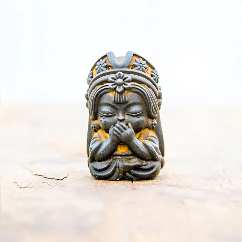 Buddha Stones fatte a mano Zakiram polvere di ferro ruggine statua in resina fusa decorazione della casa zen - Image 11