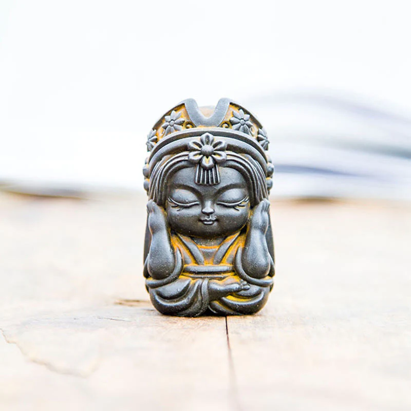 Buddha Stones fatte a mano Zakiram polvere di ferro ruggine statua in resina fusa decorazione della casa zen - Image 19