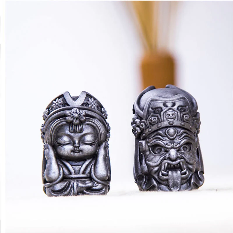 Buddha Stones fatte a mano Zakiram polvere di ferro ruggine statua in resina fusa decorazione della casa zen - Image 30