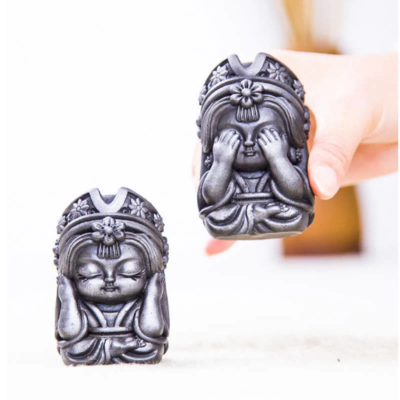 Buddha Stones fatte a mano Zakiram polvere di ferro ruggine statua in resina fusa decorazione della casa zen - Image 33