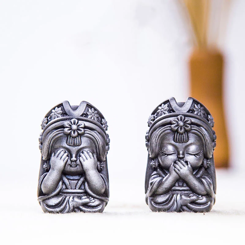 Buddha Stones fatte a mano Zakiram polvere di ferro ruggine statua in resina fusa decorazione della casa zen - Image 34
