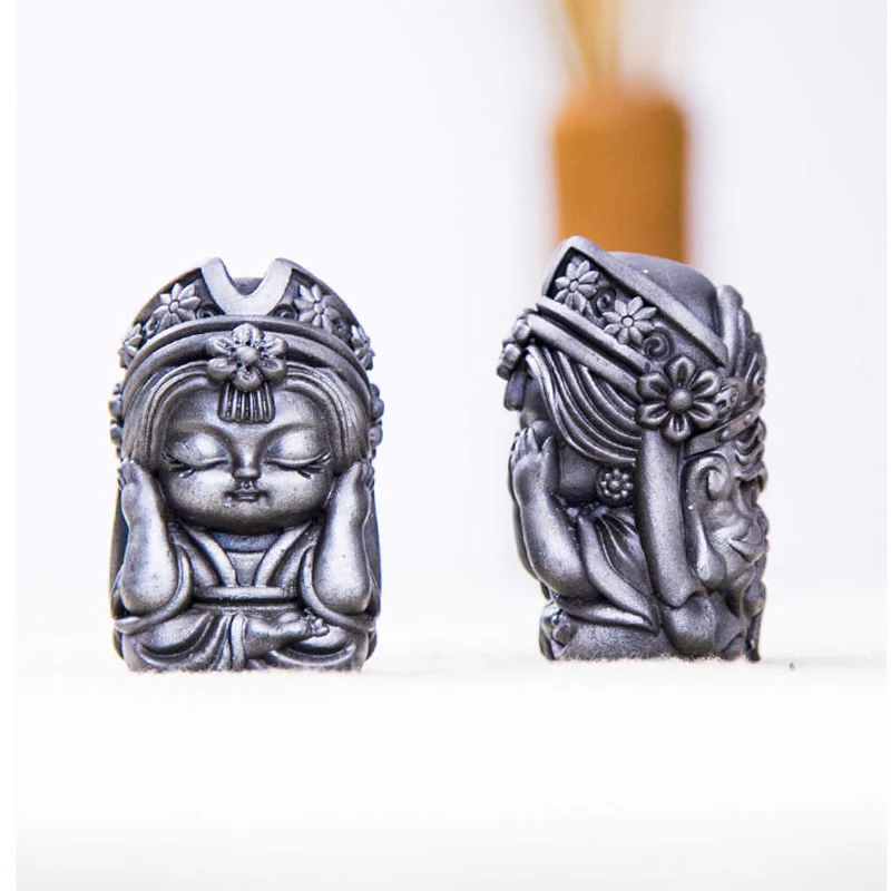 Buddha Stones fatte a mano Zakiram polvere di ferro ruggine statua in resina fusa decorazione della casa zen - Image 36