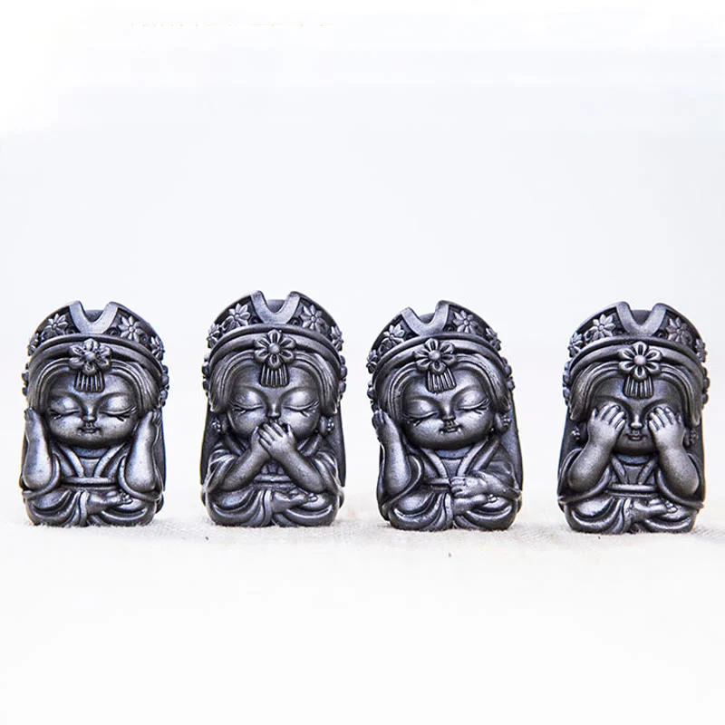 Buddha Stones fatte a mano Zakiram polvere di ferro ruggine statua in resina fusa decorazione della casa zen - Image 39