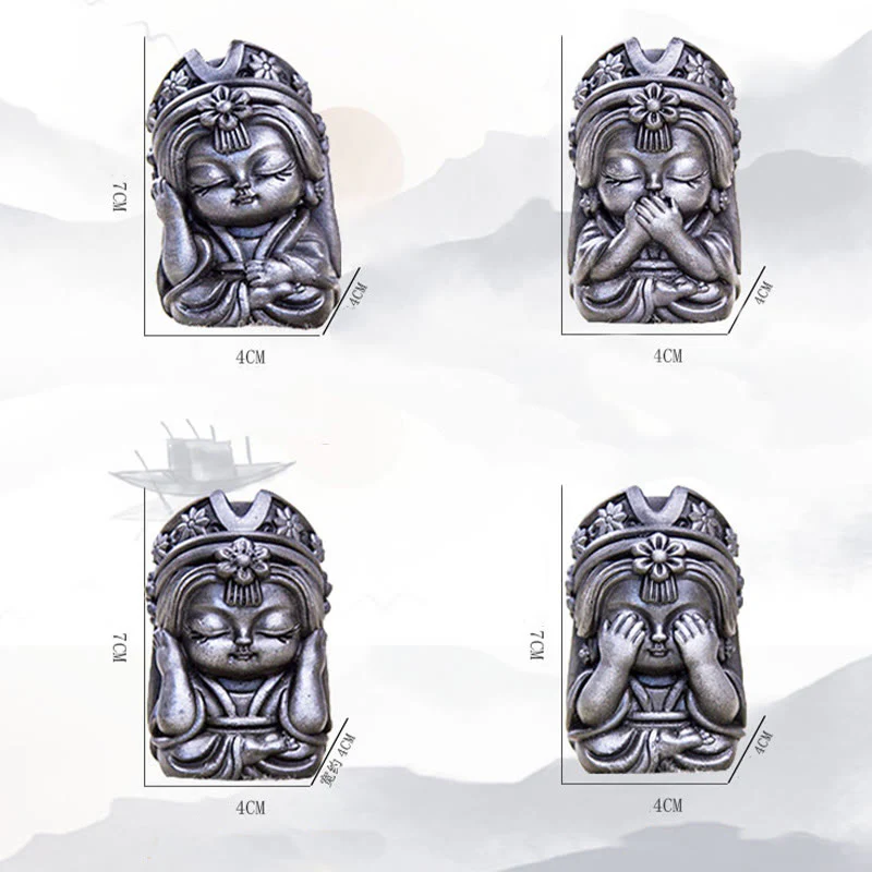Buddha Stones fatte a mano Zakiram polvere di ferro ruggine statua in resina fusa decorazione della casa zen - Image 40