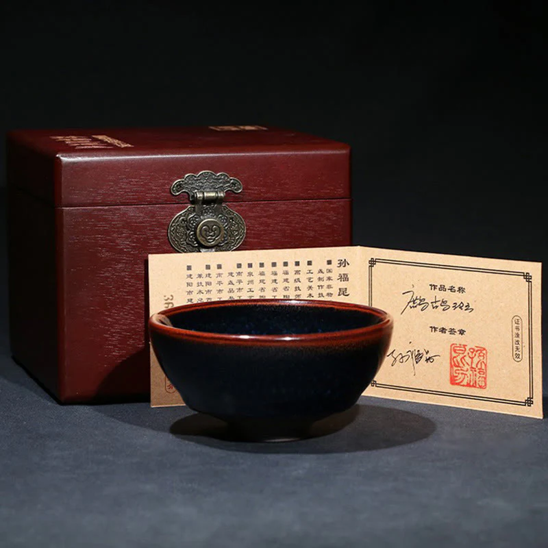 Buddha Stones fatto a mano blu francolino macchia cinese Jianzhan tazza da tè in ceramica Kung Fu tazza da tè ciotola - Image 16