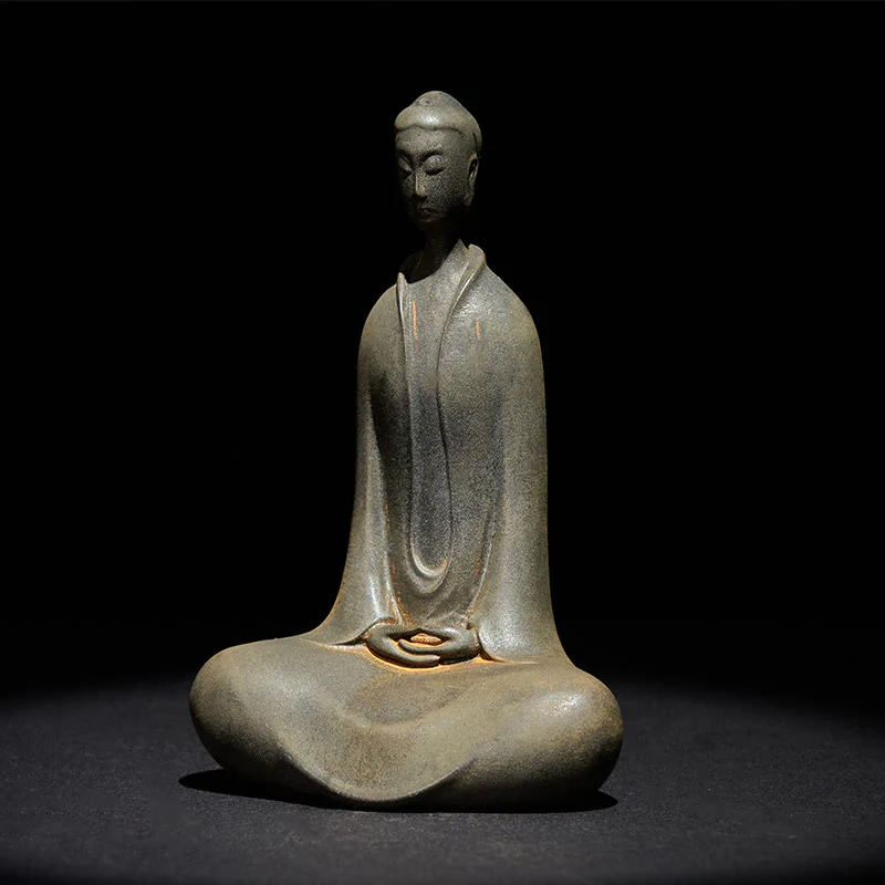 Buddha Stones Fatto a Mano Buddha Sakyamuni Polvere di Ferro Ruggine Statua in Resina Decorazione per la Casa - Image 12