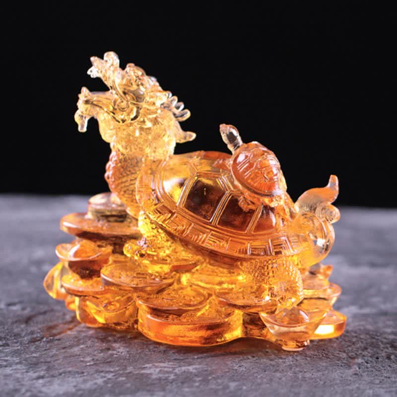 Buddha Stones Feng Shui Drago Tartaruga Monete Fatto a Mano Cristallo Liuli Fortuna Pezzo d'Arte Decorazione per Casa Ufficio - Image 17