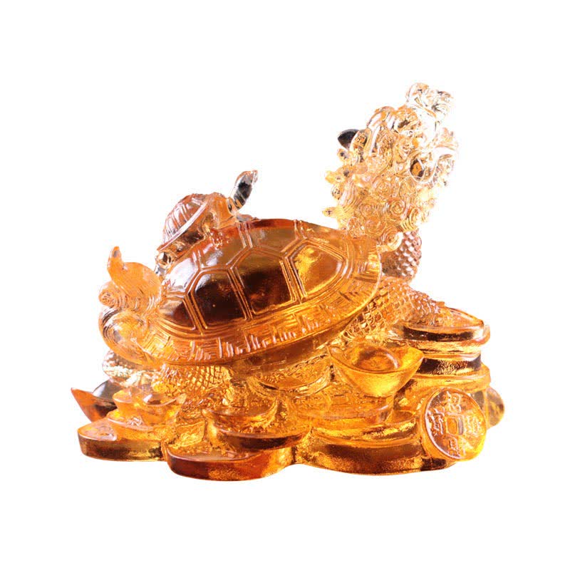 Buddha Stones Feng Shui Drago Tartaruga Monete Fatto a Mano Cristallo Liuli Fortuna Pezzo d'Arte Decorazione per Casa Ufficio - Image 20