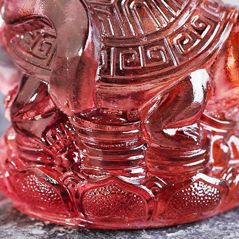 Buddha Stones Feng Shui Quattro Simboli Drago Azzurro Fatto a Mano Cristallo Liuli Pezzo d'Arte Decorazione per la Casa e l'Ufficio - Image 15